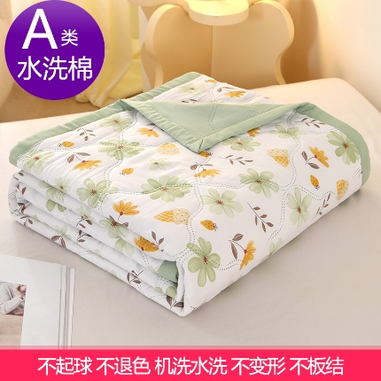 91家纺网 家纺一手货源 找家纺 （总）诗雅纺织 2025新款超柔水洗棉夏凉被空调被超声波压花夏被礼品被