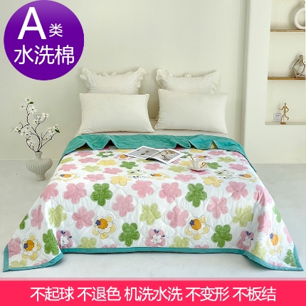 91家纺网 家纺一手货源 找家纺 （总）诗雅纺织 2025新款超柔水洗棉夏凉被空调被超声波压花夏被礼品被