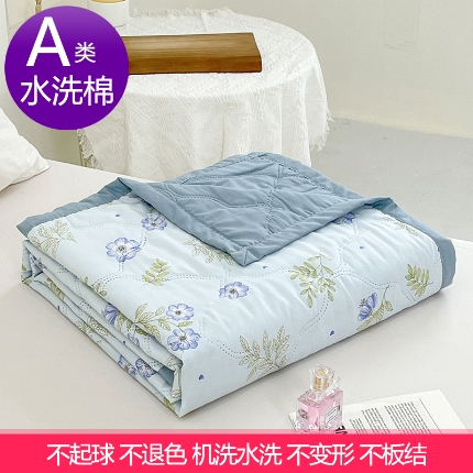 91家纺网 家纺一手货源 找家纺 （总）诗雅纺织 2025新款超柔水洗棉夏凉被空调被超声波压花夏被礼品被