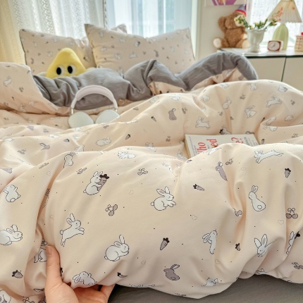 91家纺网 家纺一手货源 找家纺 （总）卡斯诺 2025新款针织棉双层纱四件套（下载文件夹包含买家秀）