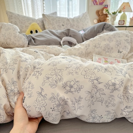 91家纺网 家纺一手货源 找家纺 （总）卡斯诺 2025新款针织棉双层纱四件套（下载文件夹包含买家秀）