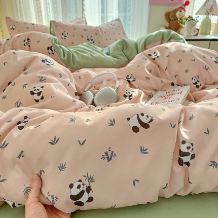 91家纺网 家纺一手货源 找家纺 （总）卡斯诺 2025新款针织棉双层纱四件套（下载文件夹包含买家秀）