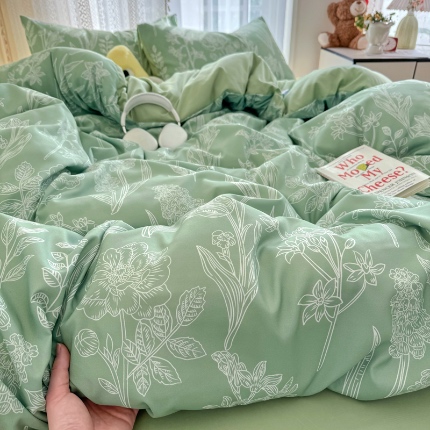 91家纺网 家纺一手货源 找家纺 （总）卡斯诺 2025新款针织棉双层纱四件套（下载文件夹包含买家秀）