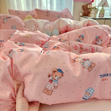 91家纺网 家纺一手货源 找家纺 （总）卡斯诺 2025新款针织棉双层纱四件套（下载文件夹包含买家秀）