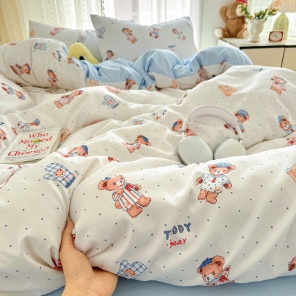 91家纺网 家纺一手货源 找家纺 （总）卡斯诺 2025新款针织棉双层纱四件套（下载文件夹包含买家秀）