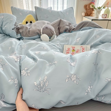 91家纺网 家纺一手货源 找家纺 （总）卡斯诺 2025新款针织棉双层纱四件套（下载文件夹包含买家秀）