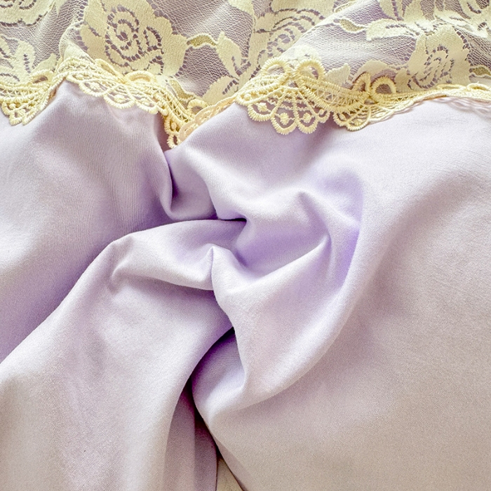 91家纺网 家纺一手货源 找家纺 2025韩版法式公主风水洗棉立体花绣花床盖款四件套蕾丝床盖款夏被四件套  法派甜心-梦幻紫