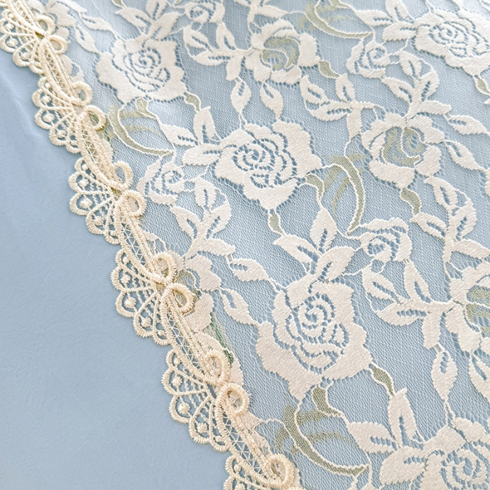 91家纺网 家纺一手货源 找家纺 2025韩版法式公主风水洗棉立体花绣花床盖款四件套蕾丝床盖款夏被四件套 法派甜心—婴儿蓝