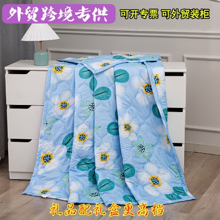 91家纺网 家纺一手货源 找家纺 （总）诗雅纺织 2025新款亲肤绒夏被超声波压花礼品被