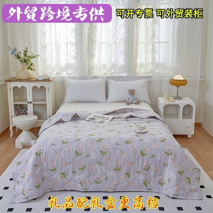 91家纺网 家纺一手货源 找家纺 （总）诗雅纺织 2025新款亲肤绒夏被超声波压花礼品被