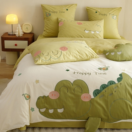 91家纺网 家纺一手货源 找家纺 （总）2025款A类全棉水洗棉贴布绣四件套全棉卡通儿童三件套公主上下铺床套件