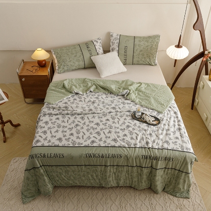 91家纺网 家纺一手货源 找家纺 绒梦里2025A类高克重有氨印花凉感冰豆豆夏被直播爆款儿童学生夏凉被空调被