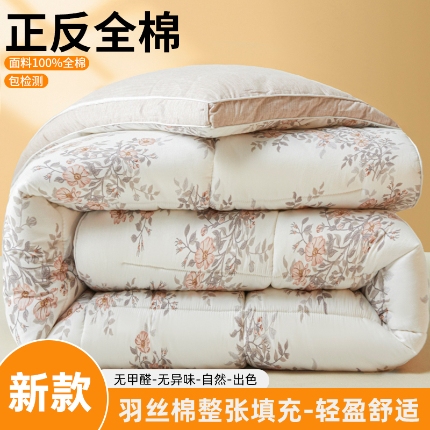 91家纺网 家纺一手货源 找家纺 帕拉美拉 2025新款100%全棉小清新立体冬被学生被子被芯 香雪轻悠