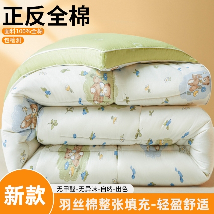 91家纺网 家纺一手货源 找家纺 帕拉美拉 2025新款100%全棉小清新立体冬被学生被子被芯 蜜罐熊