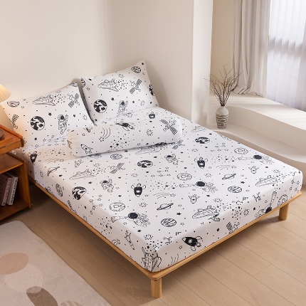 91家纺网 家纺一手货源 找家纺 漫仙阁 2025年新款磨毛单床笠 宇宙空间