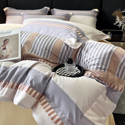 91家纺网 家纺一手货源 找家纺 （总）（控价）2025新款 专版花型 高克重A类 全棉长绒棉数码印花四件套-布拉格之恋