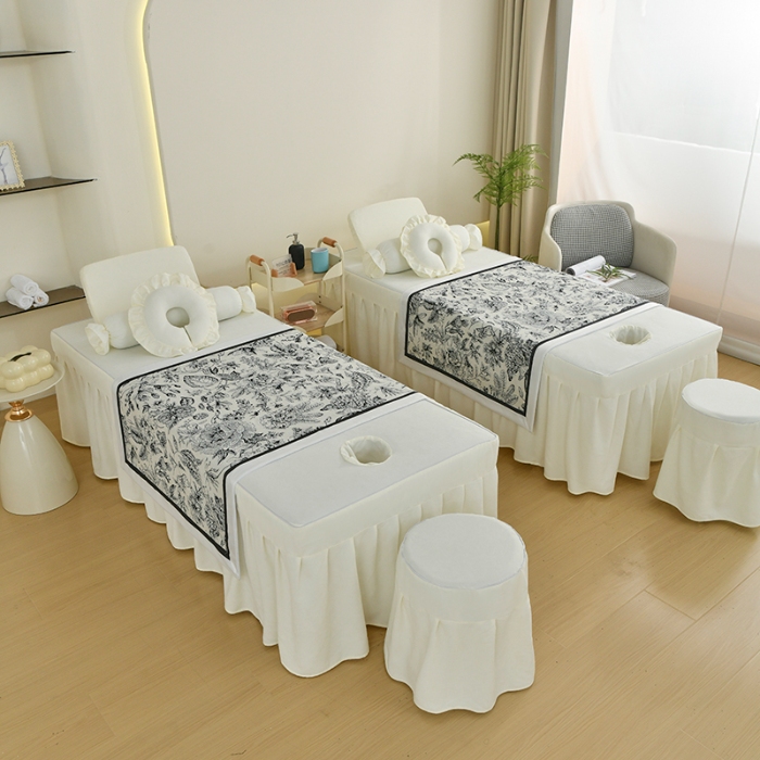 91家纺网 家纺一手货源 找家纺 （总）不打烊家纺 2025新款贡缎绣花熊猫系列美容床罩