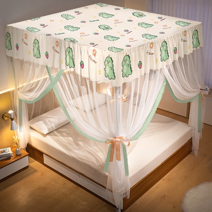 91家纺网 家纺一手货源 找家纺 （总）家用落地式拉幕蚊帐 2025新款防尘卧室1.5/1.8米床