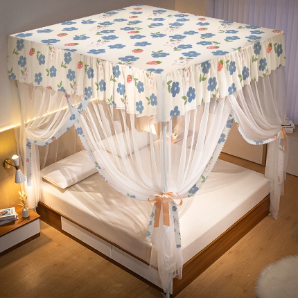 91家纺网 家纺一手货源 找家纺 （总）家用落地式拉幕蚊帐 2025新款防尘卧室1.5/1.8米床