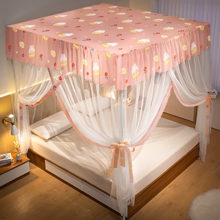 91家纺网 家纺一手货源 找家纺 （总）家用落地式拉幕蚊帐 2025新款防尘卧室1.5/1.8米床