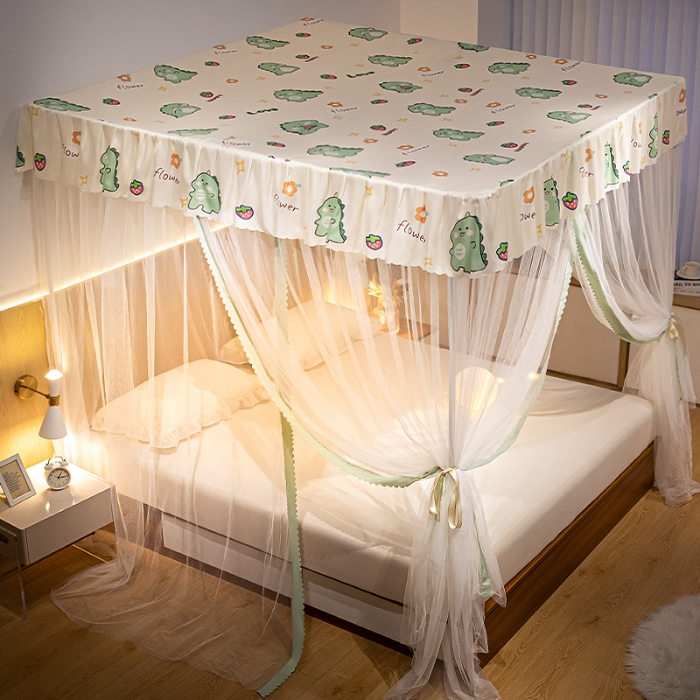 91家纺网 家纺一手货源 找家纺 （总）家用落地式拉幕蚊帐 2025新款防尘卧室1.5/1.8米床