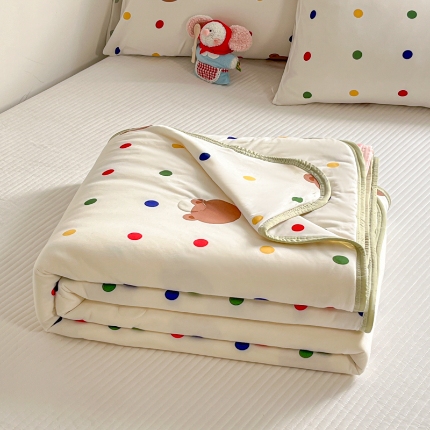 91家纺网 家纺一手货源 找家纺 （总）桃子家居  2025新款A类高品质牛奶针织棉软糯大豆夏被