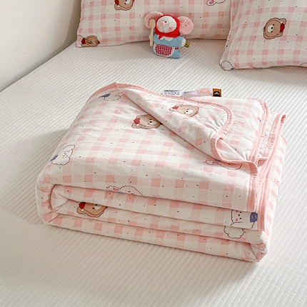 91家纺网 家纺一手货源 找家纺 （总）桃子家居  2025新款A类高品质牛奶针织棉软糯大豆夏被