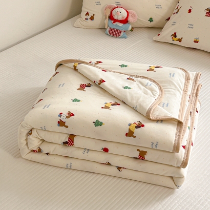 91家纺网 家纺一手货源 找家纺 （总）桃子家居  2025新款A类高品质牛奶针织棉软糯大豆夏被