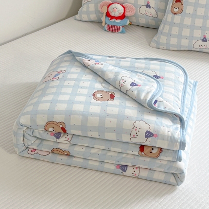 91家纺网 家纺一手货源 找家纺 （总）桃子家居  2025新款A类高品质牛奶针织棉软糯大豆夏被