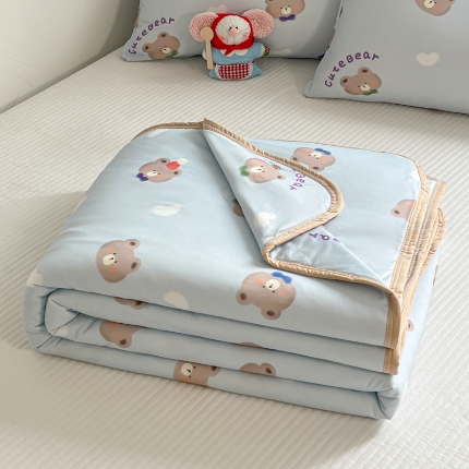 91家纺网 家纺一手货源 找家纺 （总）桃子家居  2025新款A类高品质牛奶针织棉软糯大豆夏被