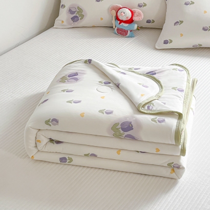 91家纺网 家纺一手货源 找家纺 （总）桃子家居  2025新款A类高品质牛奶针织棉软糯大豆夏被