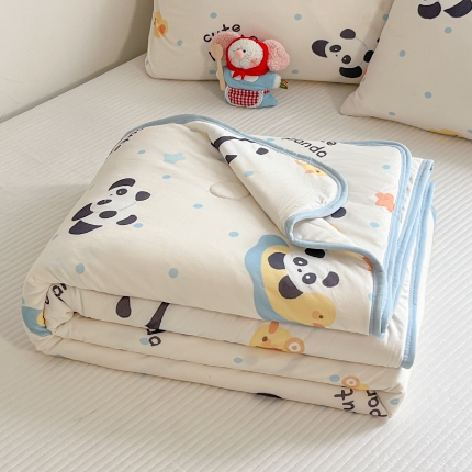 91家纺网 家纺一手货源 找家纺 （总）桃子家居  2025新款A类高品质牛奶针织棉软糯大豆夏被