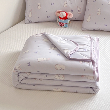 91家纺网 家纺一手货源 找家纺 （总）桃子家居  2025新款A类高品质牛奶针织棉软糯大豆夏被