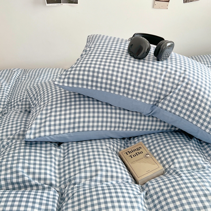 91家纺网 家纺一手货源 找家纺 （总）2025新款简约时尚无印风水洗棉四件套学生三件套床品套件