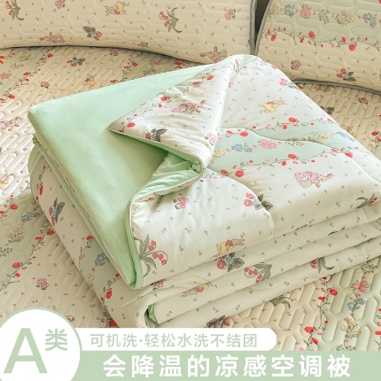 91家纺网 家纺一手货源 找家纺 （总）维洋家纺 2025（专版花型）A类凉感丝夏被凉感夏凉被双面加倍透气（四周踩棉）