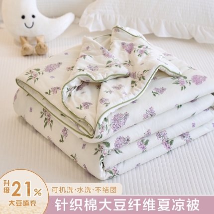 91家纺网 家纺一手货源 找家纺 （总）维洋家纺 2025升级21%大豆新款A类牛奶丝针织夏被（四周踩棉）软糯凉感夏被空调被
