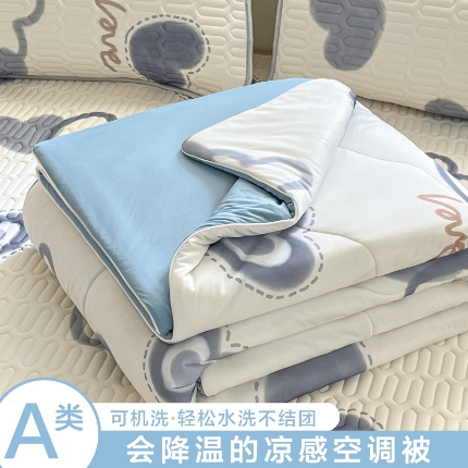 91家纺网 家纺一手货源 找家纺 （总）维洋家纺 2025（专版花型）A类凉感丝夏被凉感夏凉被双面加倍透气（四周踩棉）