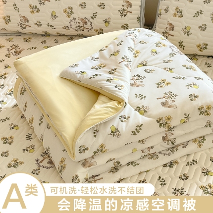 91家纺网 家纺一手货源 找家纺 （总）维洋家纺 2025（专版花型）A类凉感丝夏被凉感夏凉被双面加倍透气（四周踩棉）