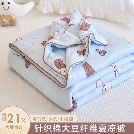 91家纺网 家纺一手货源 找家纺 （总）维洋家纺 2025升级21%大豆新款A类牛奶丝针织夏被（四周踩棉）软糯凉感夏被空调被