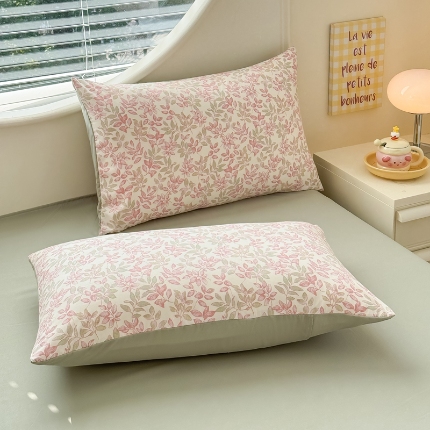 91家纺网 家纺一手货源 找家纺 （总）2025新款针织棉双层纱印花枕套