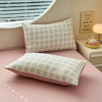 91家纺网 家纺一手货源 找家纺 （总）2025新款针织棉双层纱印花枕套