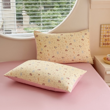 91家纺网 家纺一手货源 找家纺 （总）2025新款针织棉双层纱印花枕套