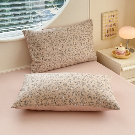 91家纺网 家纺一手货源 找家纺 （总）（总）2025新款针织棉双层纱印花枕套