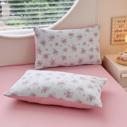 91家纺网 家纺一手货源 找家纺 （总）（总）2025新款针织棉双层纱印花枕套