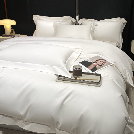 91家纺网 家纺一手货源 找家纺 （总）（总）星蕴家纺 2025新款纯色100支澳棉长绒棉摩卡系列四件套