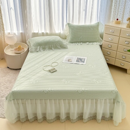 91家纺网 家纺一手货源 找家纺 （总）小萌虎 2025新款A类冰块熊豆豆凉席床裙款