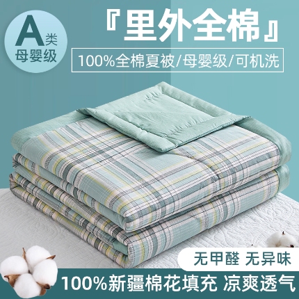91家纺网 家纺一手货源 找家纺 （总）海洋家纺 2025新款A类里外全棉棉花夏被四件套 风格二