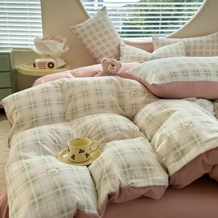 91家纺网 家纺一手货源 找家纺 （总）2025春夏款针织棉双层纱印花被套 被套三件套