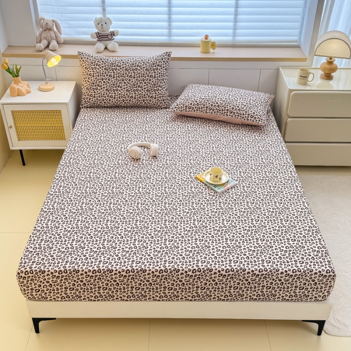 91家纺网 家纺一手货源 找家纺 （总）2025新款针织棉双层纱印花单床笠 床笠三件套