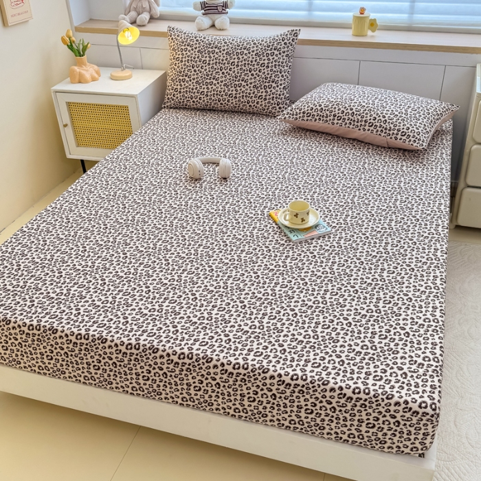 91家纺网 家纺一手货源 找家纺 （总）2025新款针织棉双层纱印花单床笠 床笠三件套